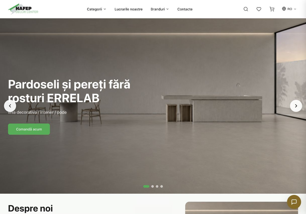 Proiectul DecorCenter Previzualizarea site-ului DecorCenter