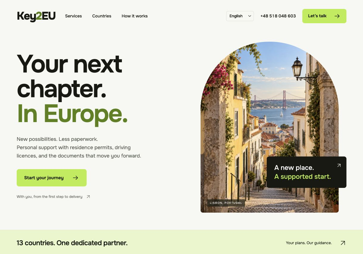 Proiectul Key2EU Previzualizarea site-ului Key2EU