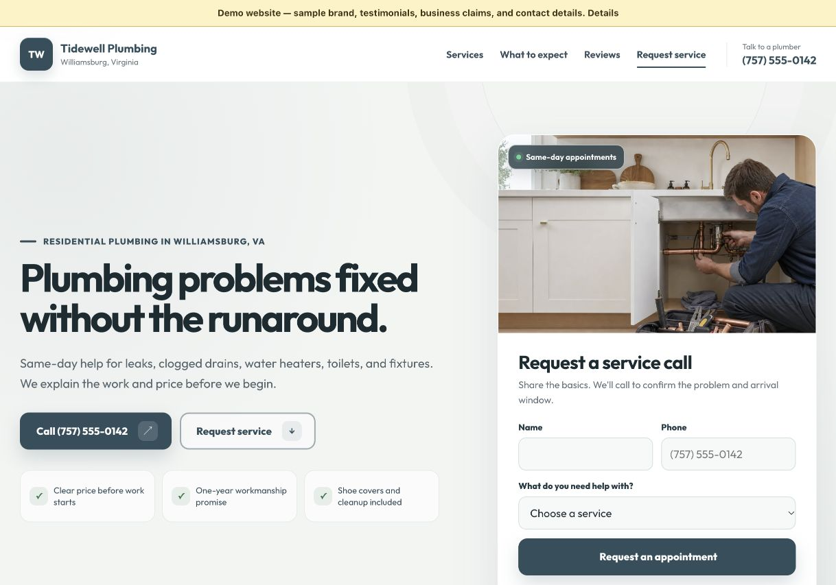 Proiectul Plumbing Previzualizarea site-ului Plumbing